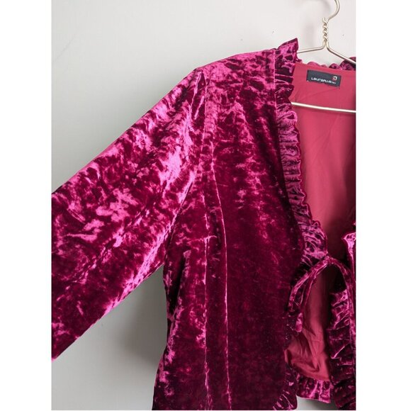 Laura Plus Velvet Ruffle Blazer - Picture 2 of 7